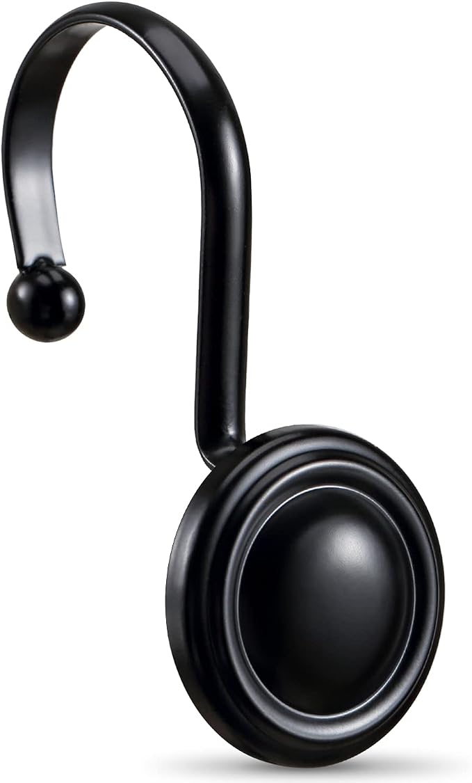 CHICTIE Black Shower Curtain Hooks Rings, Premium Rust Resistant Metal Shower by CHICTIE