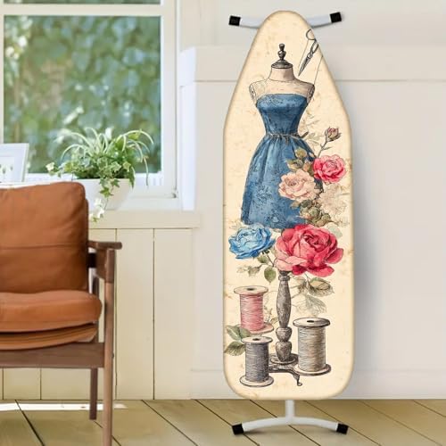 Nuxovilar Vintage Sewing Floral Ironing Board Cover 18x49 Polyester - Image 2