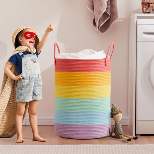 80L Extra Large Rainbow Laundry Hamper Basket - Image 6