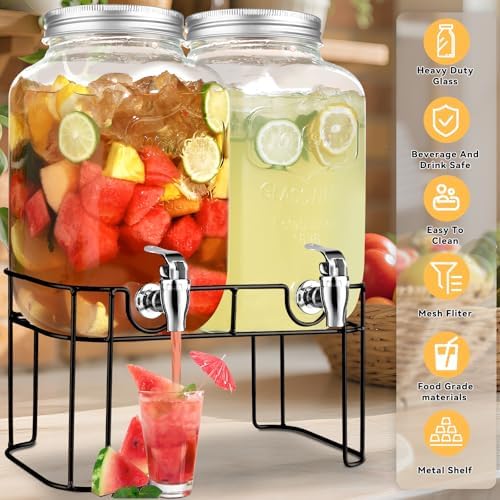 2 Gallon Glass Drink Dispensers - Image 3