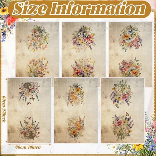 Bencailor 6 Pcs Wildflowers Kitchen Towels Decorative Sets Dish Towels - Image 3
