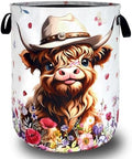 Cute Highland Cow Laundry Basket Foldable Oxford Cloth Cows Animal Laundry by Unknown