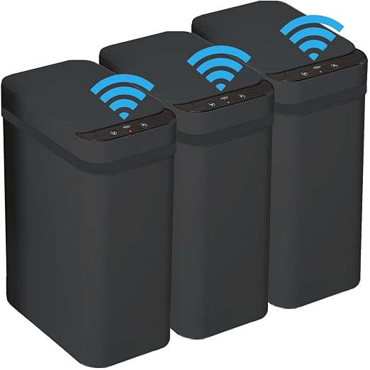 3 PACK - Bathroom Trash Can - 2.5 Gallon Automatic Trash Cans | Bedroom by Yatmung