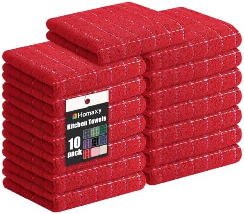 Homaxy 100% Cotton Terry Bulk Kitchen Towels, 15 Pack by Homaxy