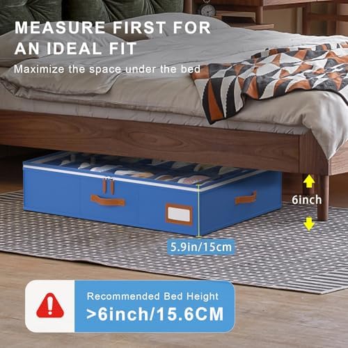 homyfort Shoe Organizer Under Bed, Fits 32 Pairs, Under bed Shoe Storage Boxes - Image 4