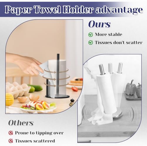 Black Paper Towel Holder, Countertop Paper Towel - Image 6