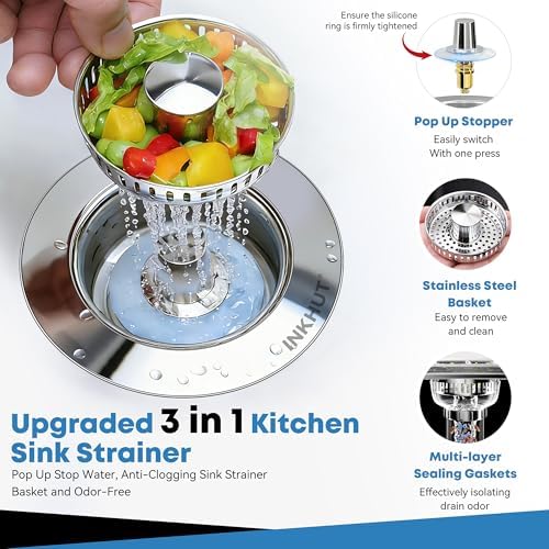 Upgraded 3 in 1 Kitchen Sink Drain Strainer - Image 2