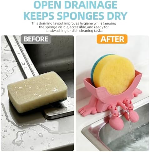 Cute Smiley Sponge Holder, Kitchen Sink Caddy - Image 7