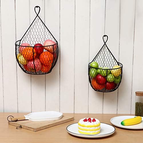 ERYTLLY Metal Fruit And Vegetable Storage Hanging Basket Wall Mounted, - Image 6