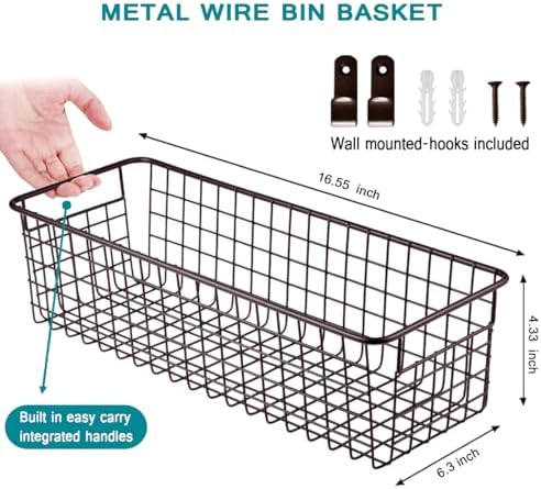 SheeChung Wire Storage Baskets, Metal Toilet Paper Basket Holder - Image 3