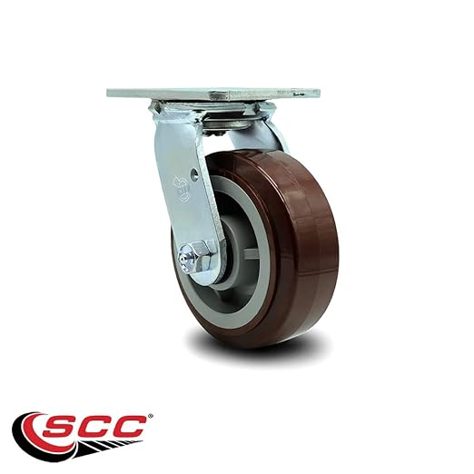Service Caster Brand Replacement Caster for Uline Caster H-7362S - Swivel Top Plate Caster with 5 Inch Polyurethane Wheel - Heavy Duty Replacement Caster - Fits Platform, U-Boat and Trucks H-6237