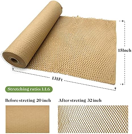 Honeycomb Packing Paper, Recyclable Moving Supplies Bubble Packing Wrap - Image 2