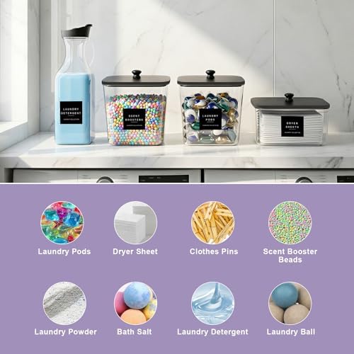 POLRAI Laundry Pod Containers and Dryer Sheet Holder and Laundry Detergent - Image 4