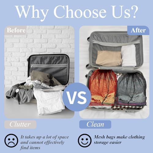 6 Pack Mesh Bag Drawstring for Storage, 14 x 17 Inch Net Bags - Image 4