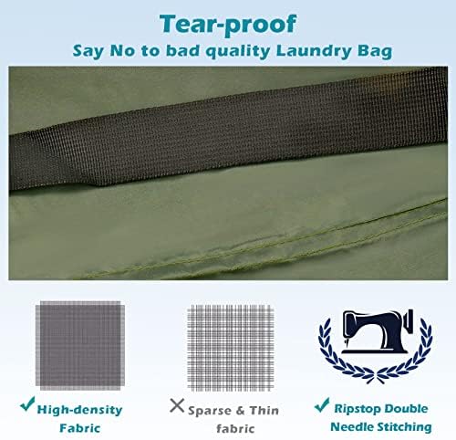 Coomee Heavy Duty Laundry Bag, 2 Pack XL Nylon Laundry Bags - Image 3