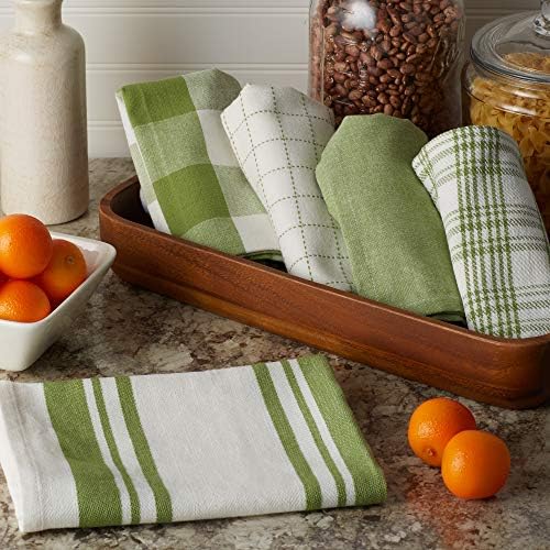DII Basic Kitchen Large Cotton Dishtowel Set of 5, Antique Green - Image 3