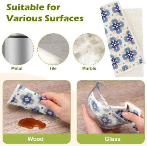 6 Pcs Swedish Paper Cloths for Kitchen, Reusable Paper Towels Washable - Image 6