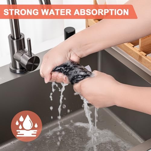 Kitchen Towels 6-Pack Kitchen Dish Cloths, 100% Cotton, 12x12 In, Dark Brown - Image 4