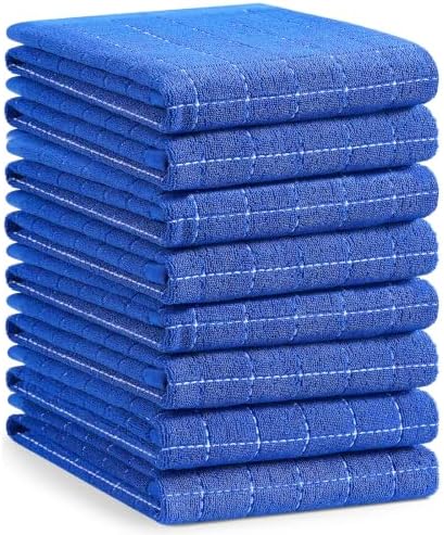 Homaxy 100% Cotton Terry Kitchen Towels, Large 8 Pack by Homaxy