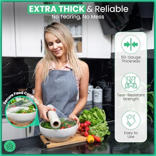 Compostable Plastic Wrap for Food Refill Roll, 400 Sq Ft, ASTM D6400 - Image 4