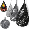 Honeydak 3 Hanging Baskets, Dark Grey, Cotton Rope by Honeydak