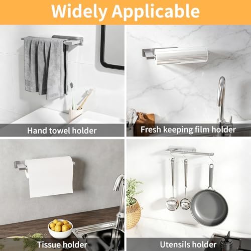 Jesginboo Under Cabinet Paper Towel Holder, Brushed Nickel - Image 5