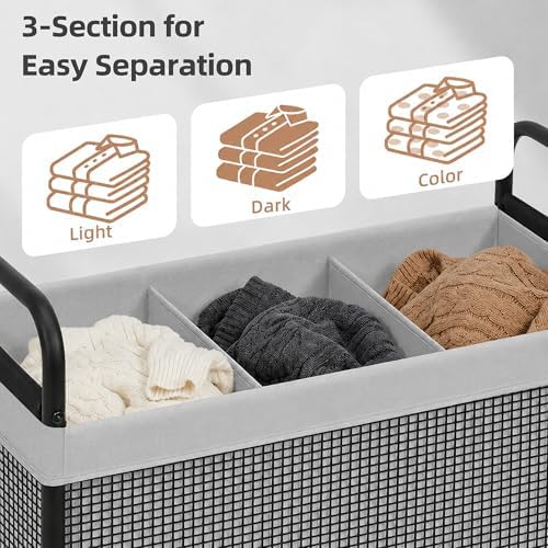 STORAGE MANIAC Rolling Laundry Hamper - Image 6
