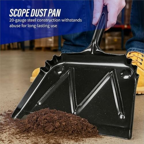 Genuine Joe Heavy-Duty Black Metal Dustpan - Image 5