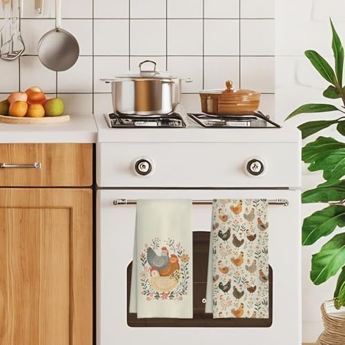 Farmhouse Chicken Rooster Kitchen Towels, Chicken Dish Towels, Rooster Decor - Image 4