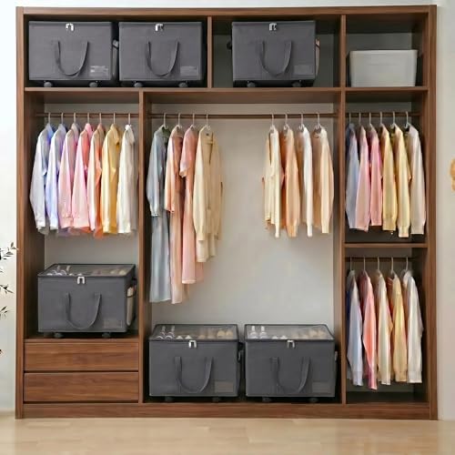 2 Pack Large Shoe Organizer for Closet, 32 Pairs Shoe Storage Box Grey - Image 2