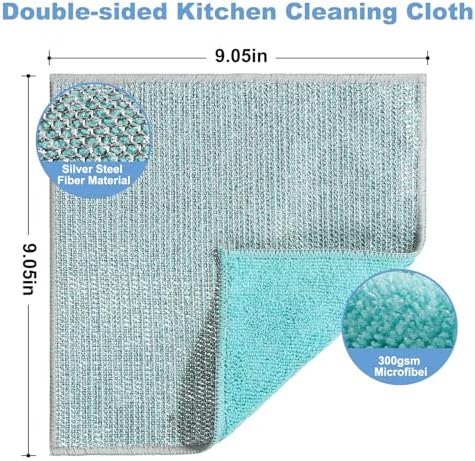 10pcs New Upgrade 2-Layer Microfiber Wire Dishcloth - Image 2