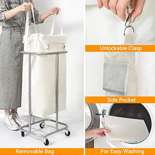 WOWLIVE 100L Rolling Laundry Basket - Image 5