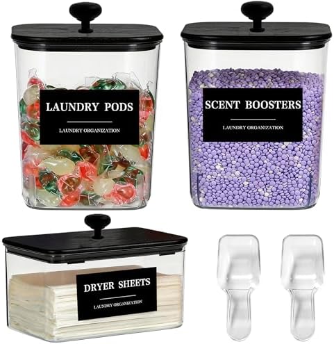 3 Pack Laundry Pods Container Plastic Dryer Sheet Container by Dounozzi