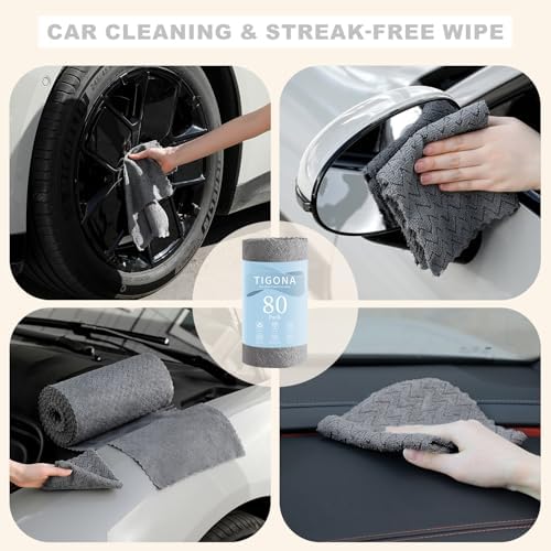 80 Pack Microfiber Cleaning Cloth Roll Reusable Paper Towels 12"x12" Tear Away - Image 6
