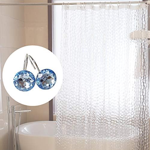 12 Pcs Bling Rhinestones Shower Curtain Hooks Bathroom Rolling Hooks - Image 4
