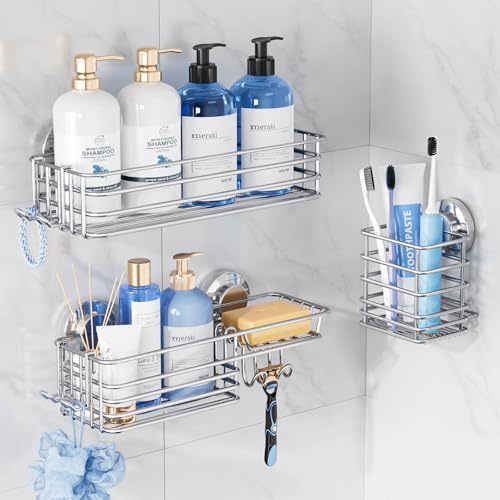 TAILI Shower Caddy Suction Cup, 3 Pack Shelves by TAILI