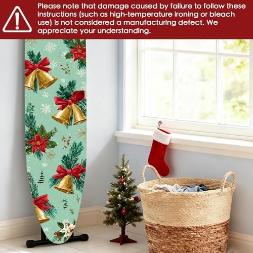 Nuxovilar Winter Bells Poinsettia Ironing Board Cover 15x54 - Image 6