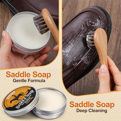 Nuroon Leather Boots Care Kit-3.52oz Saddle Soap+3.52oz Mink Oil - Image 3