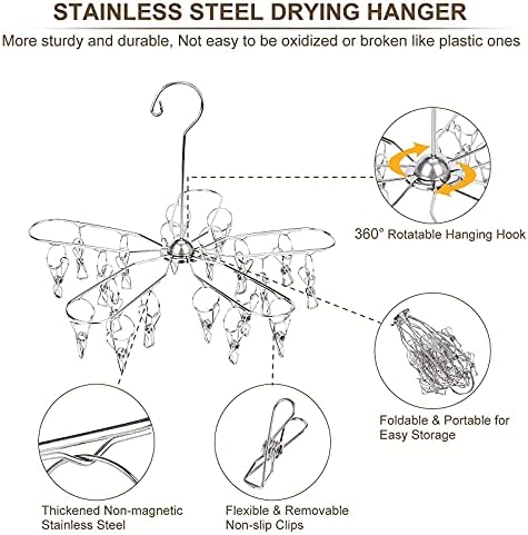 Foldable Clothes Drying Rack Stainless Steel Clothes Drying Hanger - Image 5