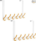 Peasulin 2 Pack 11" Over the Door Hook Rack, 6 Double Hooks | by Peasulin