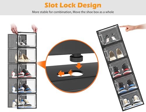 HOMIDEC XL Clear Shoe Storage Boxes, Stackable Shoe Organizer - Image 5