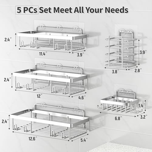 Liuoud 5 Pack Shower Caddy for Inside Shower - Image 5