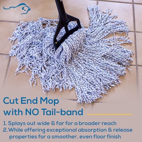 Kleen Handler Cut End Finish Mop Head Replacement, Universal Headband - Image 3