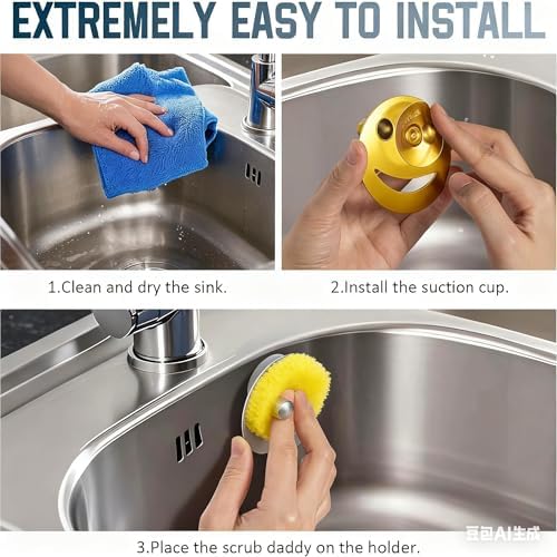 Yoshiky Stainless Steel Smiley Face Sponge Holder, Kitchen Accessories Decor - Image 3