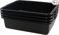 4-Pack 23 L Plastic Bus Box, Black Commercial Food Grade Bus Tote Tub