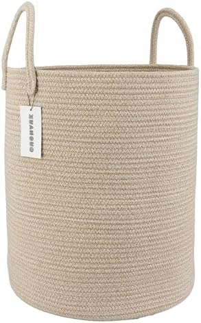 XUANGUO Cotton Rope Laundry Basket Hamper by XUANGUO