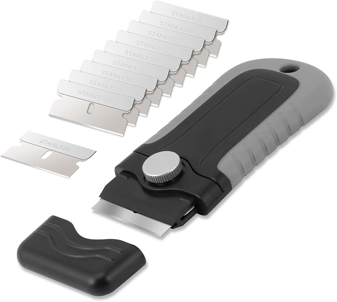 Razor Blade Scraper Tool, Glass Stovetop Paint Scraper | 10PCS Stainless Steel by Gomake