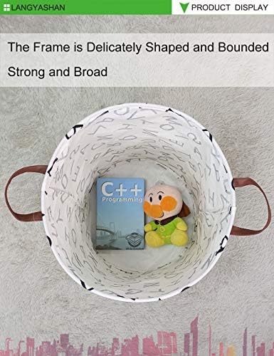 Round Laundry Basket Collapsible Storage Hamper Organizer Alphabet - Image 4