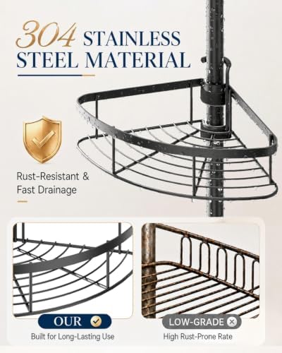 SEIRIONE Rustproof Shower Corner Caddy Organizer - Image 5