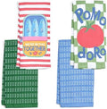 Ritz 4-Piece Kitchen Towel Set, Sardines & Pomodoro Tomato Prints by RITZ